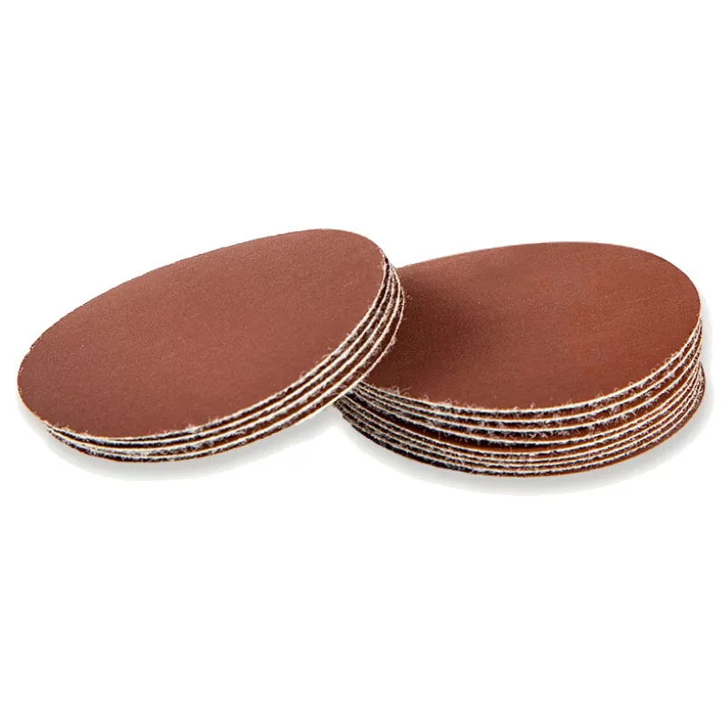 50mm Disc Sandpaper Self-Adhesive Sanding Disc Brushed Back Velvet Disc 2inch Flocked Air Grinder Sandpaper Disc Red Sand Polishing