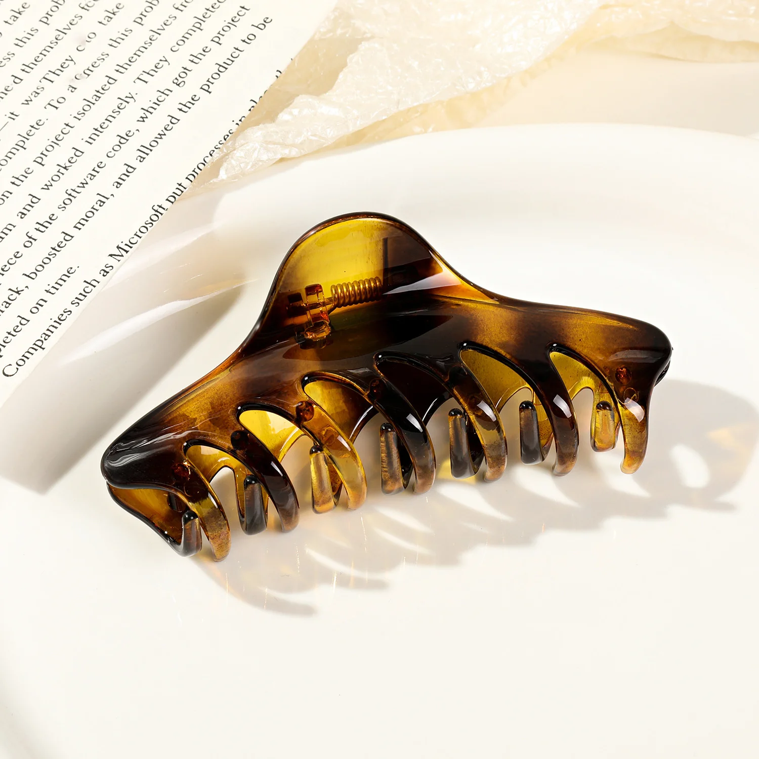 Neue Retro Koreanische Acetat Haar Klaue Große Krabbe Haar Clips Shark Clip Einfache Haarnadel Pferdeschwanz Mode Haar Zubehör Frau Mädchen – Detail 8