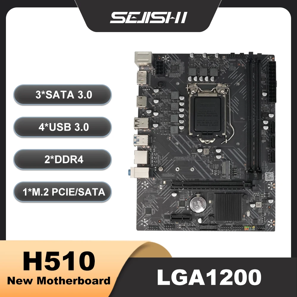 SEJISHI H510 Motherboard M-ATX placa mae LGA1200 DDR4 PCIE 3.0 SATA3.0 M.2 3200MHz CPU Support 10/11 Gen Processor Mother Panel