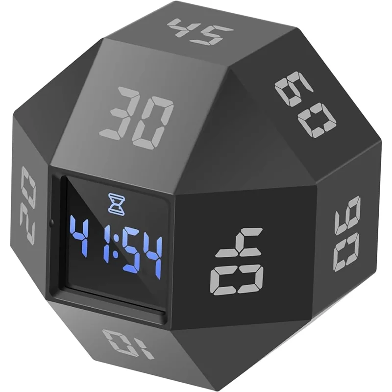 

JHD Mini 12-Sided Rechargeable Cube Timer Time Management Tool For ADHD, Study Cooking Efficiency Planning