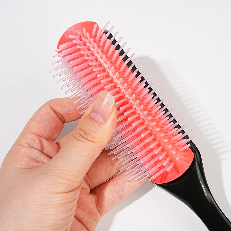 Classic 9-Rows Detangling Massage Hair Brush for Curly Hair Brush Removable Nine Rows Combs Plastic Wet Hair Brush Wholesale New