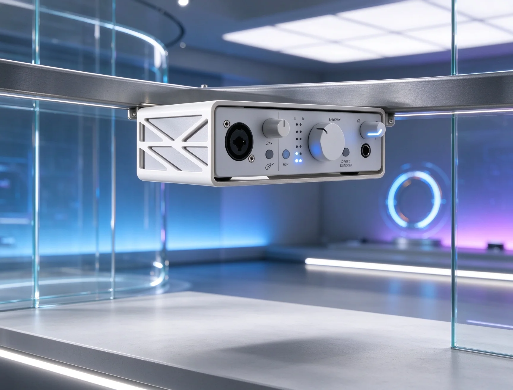 Under Desk Mount Base For Arturia (MiniFuse 1) Guides Cable Routes To Prevent Tangling When You Adjust Connected Devices In Your