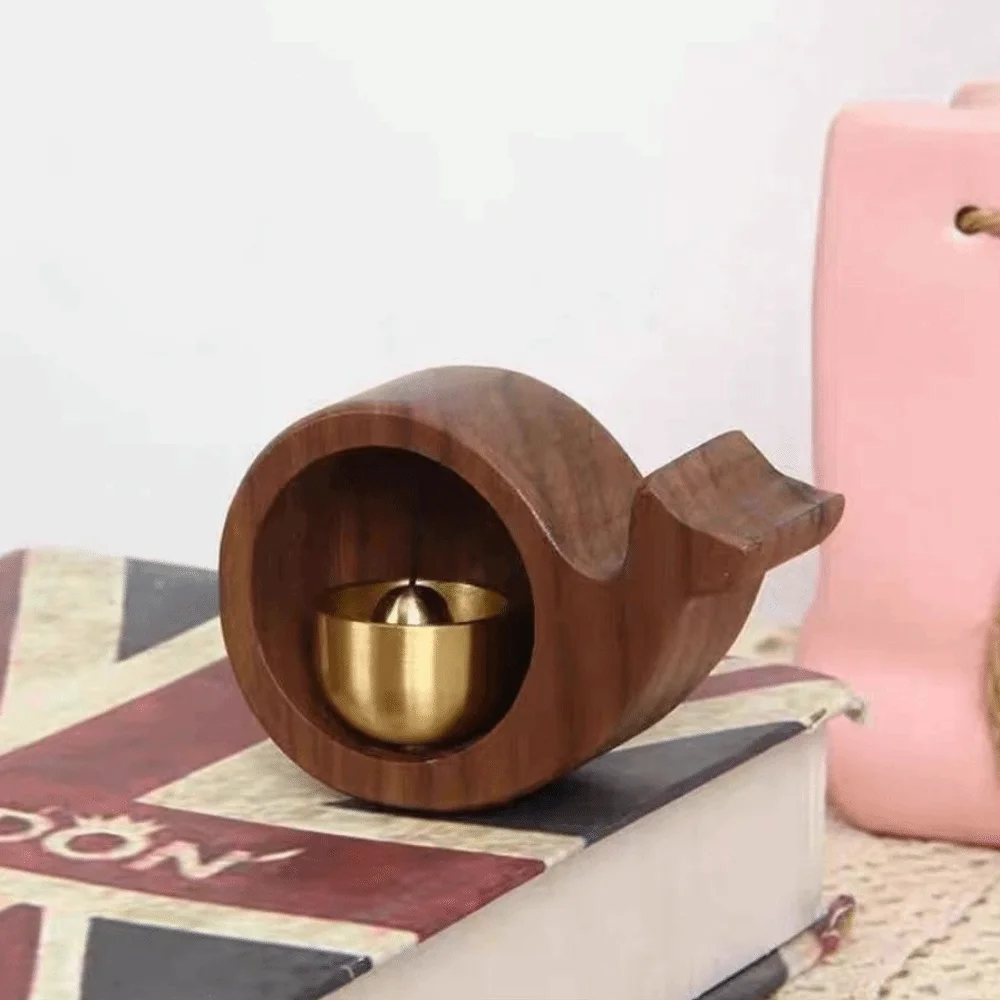 

Magnetic Suction Little Whale Doorbell Wood Wireless Dopamine Wind Chimes Hanging Decoration Walnut Entrance Door Bells