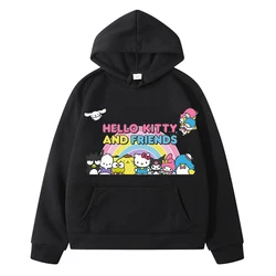 hello kitty Autumn Print hoodies Fleece sweatshirt boy pullover y2k sudadera Sanrio Kawaii anime hoodie jacket kids clothes girl