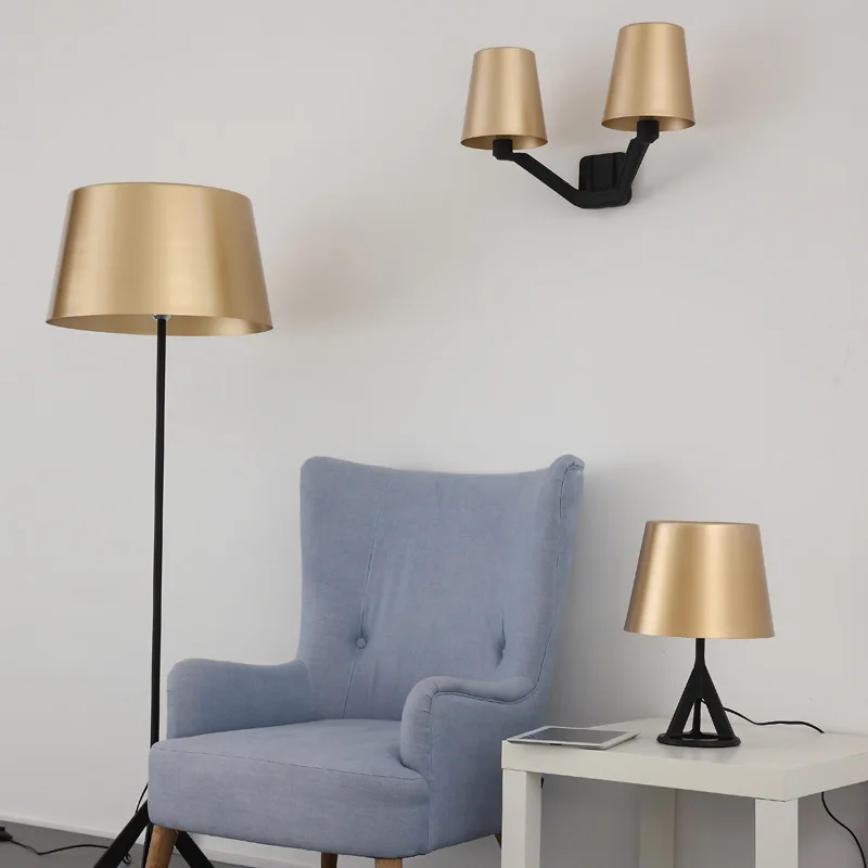 

Nordic golden sand floor lamp American living room study bedroom modern triangular floor lamp