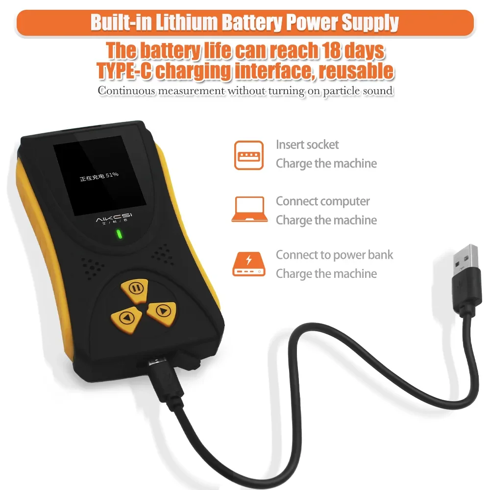 AIKESI HFS-10Pro Nuclear Radiation Detector Geiger Counter X Beta Gamma Rays Detector Energy Compensation