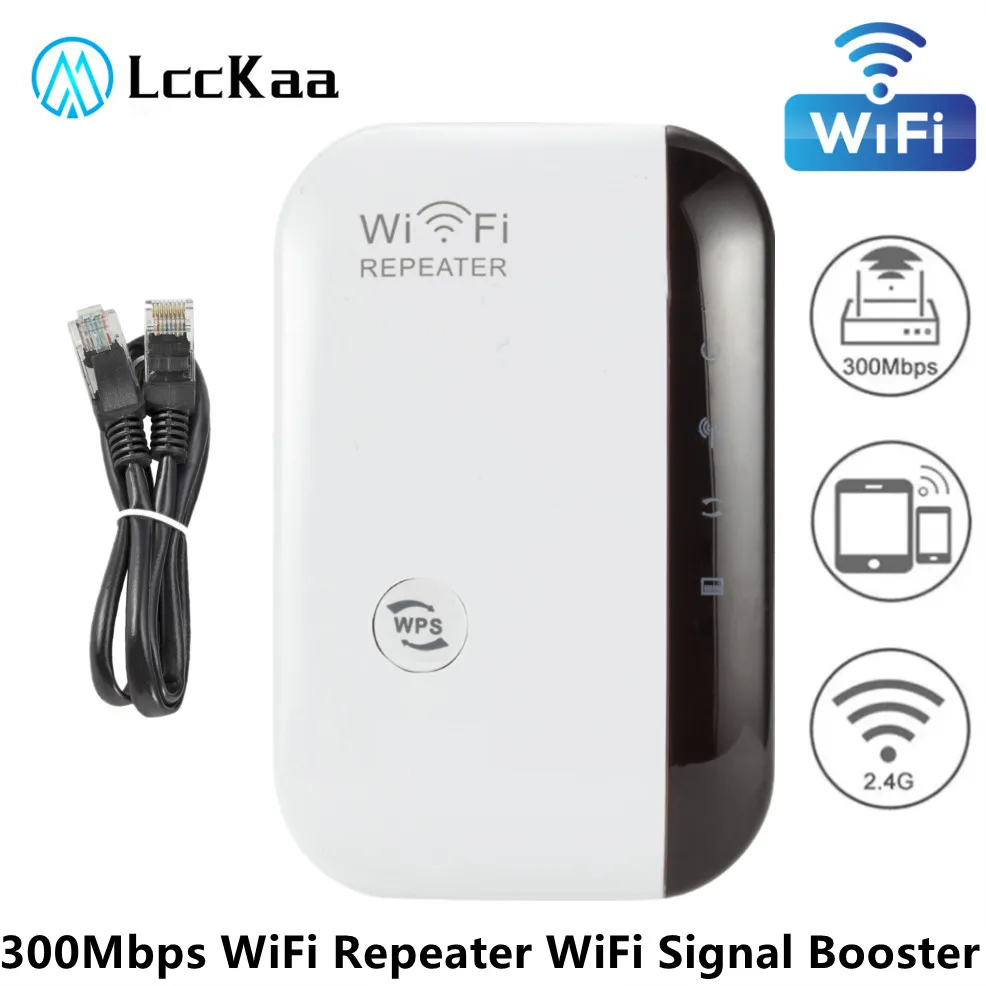 LccKaa WiFi Repeater 300Mbps WiFi Extender Amplifier WiFi Signal Booster 802.11N Long Range Wireless Wi-Fi Repeater Access Point