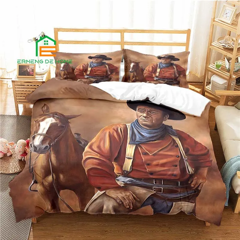 American Actor John Wayne Duvet Cover Set Bedding for Aldult Kids Bed Set Game Quilt Cover Comforter Cover Bedding Set