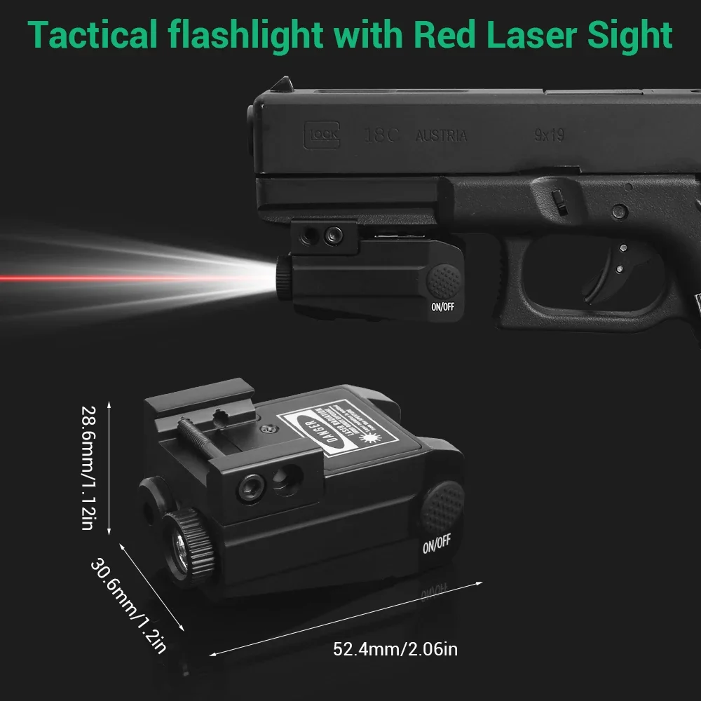 التكتيكية مسدس مصباح ليد جيب كومبو الأحمر الأخضر نقطة سلاح بندقية ضوء للتصوير في الهواء الطلق صالح 20 مللي متر Picatinny السكك الحديدية