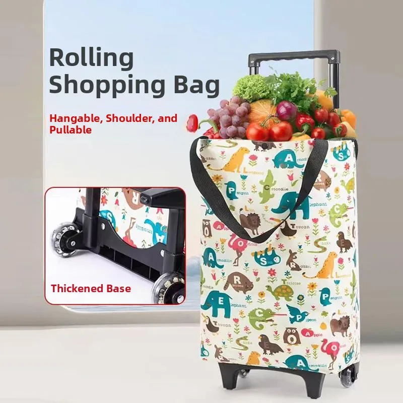 portable-waterproof-foldable-shopping-bag-car-thickened-double-layer-insulation-buy-vegetable-small-pulling-cart-easy-carry