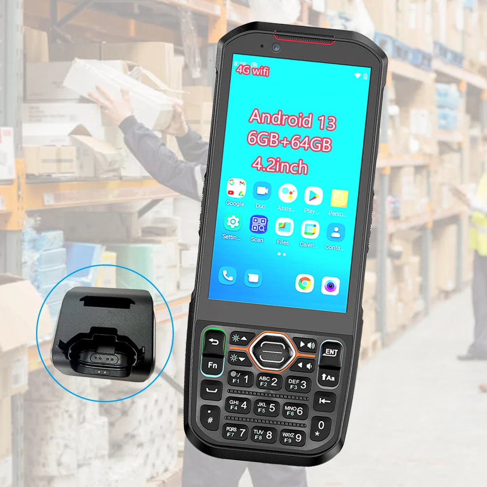 

EDOO M73 Android 13 Handheld Computer RFID/NFC Reader Wireless 2D Barcode Scanne PDA 4.2" Screen 6GB+64GB Logistics