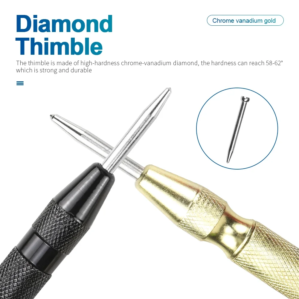 NINDEJIN Automatic Center Punch 1pc Spring Loaded Hole Center Punch Wood Metal Hole Marking Adjustable Impact Puncher