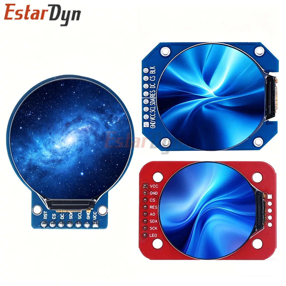Estardyn 1.28 inch TFT LCD Display Module Round RGB IPS HD 240x240 Resolution GC9A01 Driver 4 Wire SPI Interface Adapter Board