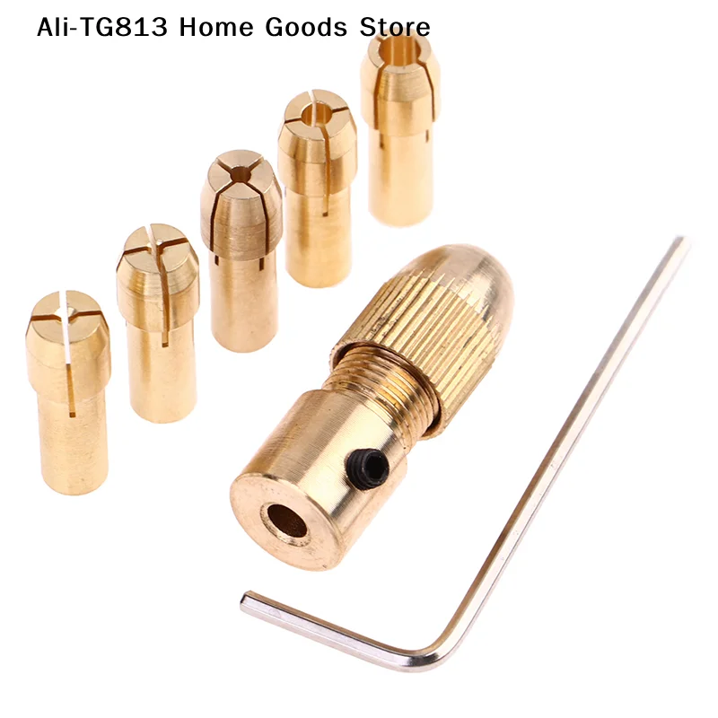 

[TG813]7pcs/set Brass Collet For Mini Rotary Electric Motor Shaft Drill Chuck Bit Tool For 0.5-3.0MM Drill Bit