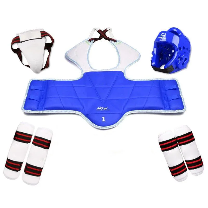 

Taekwondo Sparring Gear Body Protect WTF Glvoes Dobok Karate Equipment Helmet Adults Children Jockstrap Chest Guard Training Set