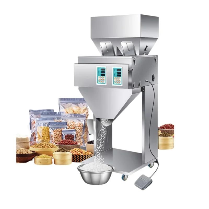 Intelligent multi-head weighing and packaging machine 110V automatic food granular powder, filler with foot pedal
