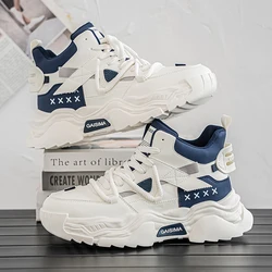 Casual White Walking Platform Vulcanized Sneaker For Men British Style Athletic Shoes Men Street Style Shoes Men's Sneakers Punk