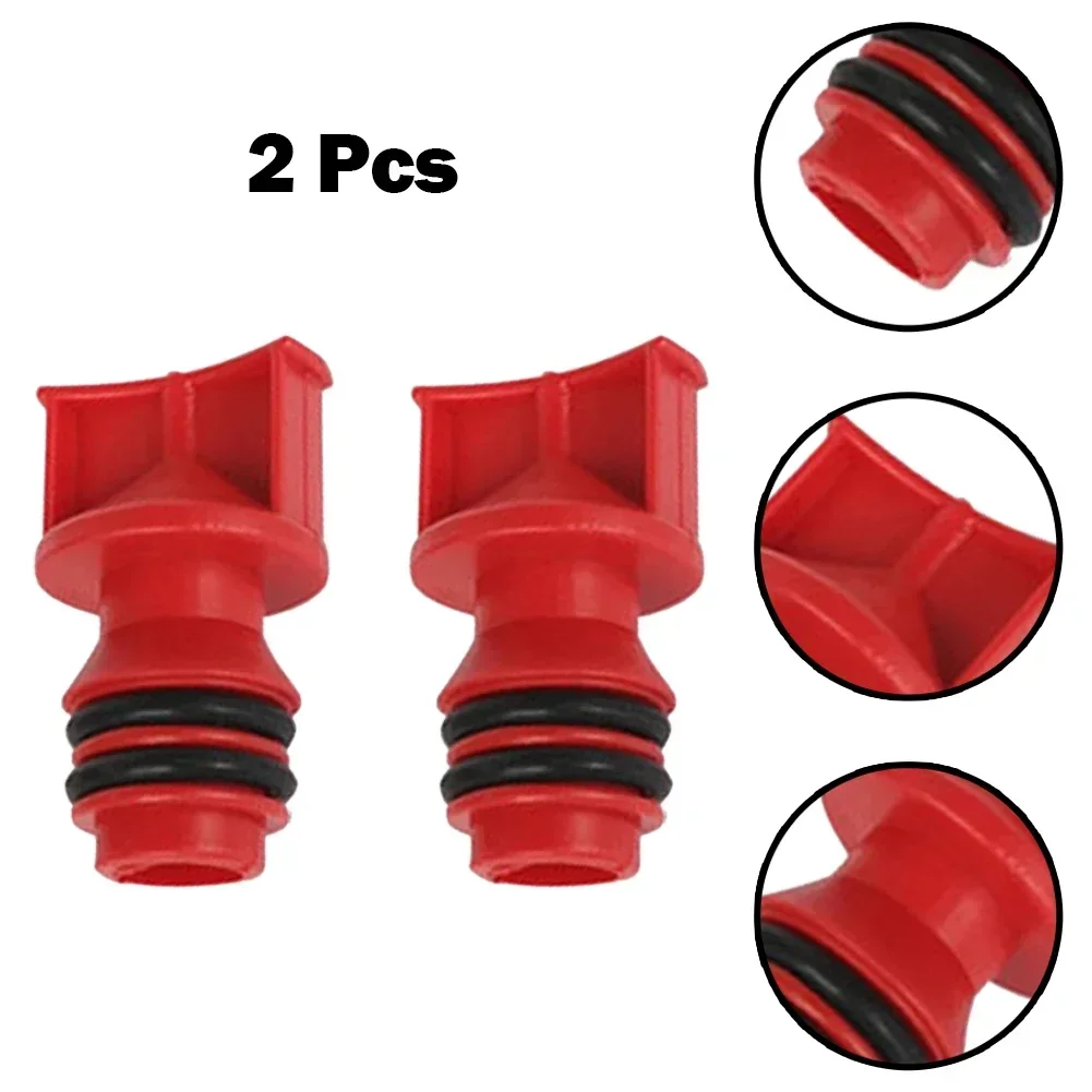 2pcs Red Plastic 17mm Male Thread Dia Air Compressor Oil Plugs Oil Breather Cap Pneumatic Tool Accessories