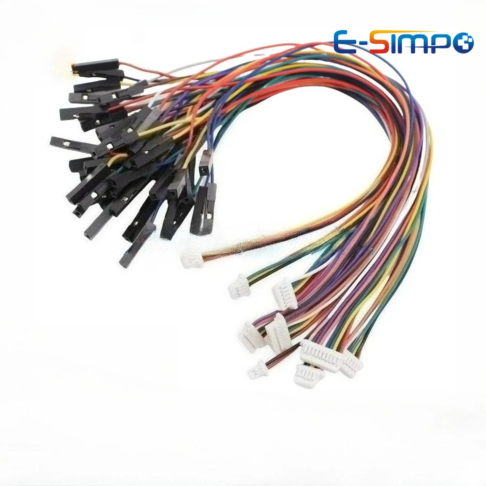 5PCS SH1.0 2P/3P/4P/5P/6Pin to DuPont 2.54-1P Male/Female Line Electronic Wire Connector Color Cable 20/30cm for STEMMA QT/QWIIC