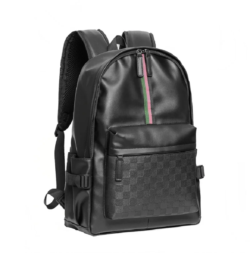 New Fashion Plaid Designer Travel Backpacks Men Women\'s High Quality Leather Shoulder Bags Large Capacity School Bag Backpack