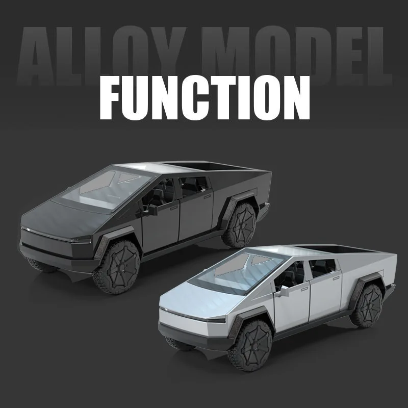 1:32 Cybertruck Pickup Alloy Car Model Diecasts Metal Toy Off-road Vehicles Sound and Light Simulation Collection Kids Gifts