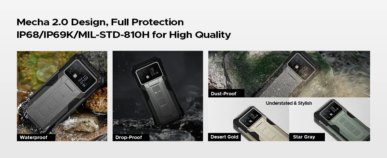 DOOGEE S200 Max 5G Rugged Phone 1.32' Rear Display Dual Light Flashlight 16GB 512GB 22000mAh 6.72'' 120Hz Screen Smartphone NFC