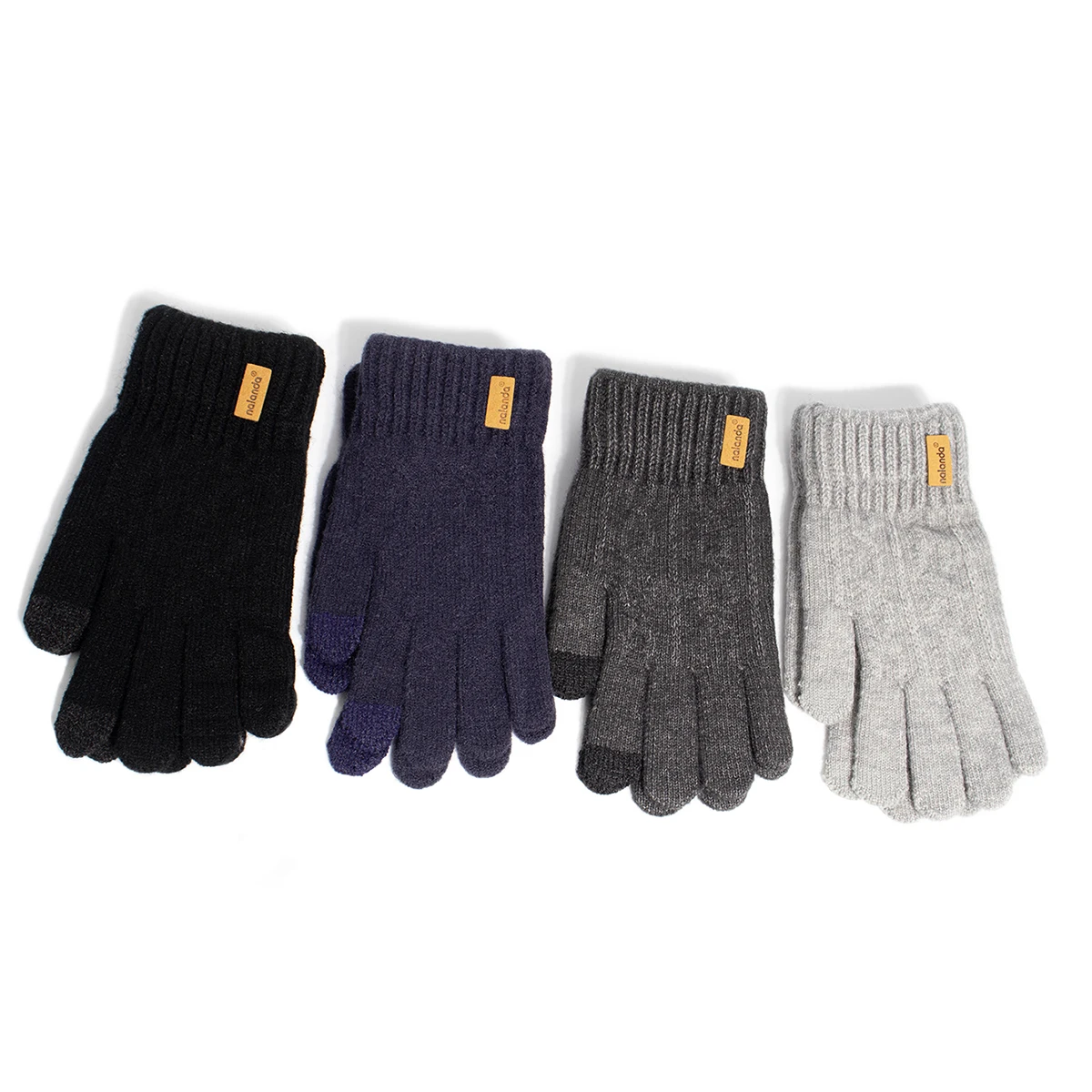 Modische Winter-Strickhandschuhe für Männer/Frauen, dicke warme große Handschuhe für Erwachsene, Touchscreen-Winterhandschuh