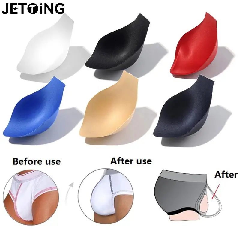 Men Swimsuit Briefs Protective Pouch Swimwear Underwear Sponge Pad Enhancement Cup Push Ups Expansion Bag Front Pads image 2