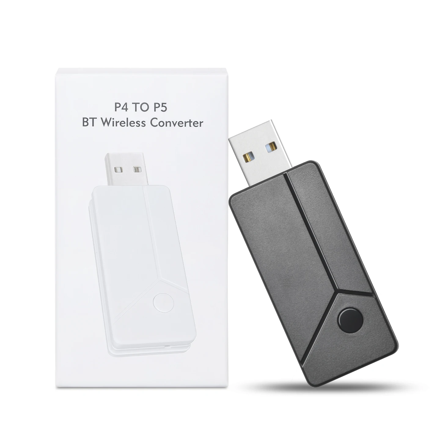 P4 to P5 Bluetooth Wireless Adapter, PS4 / NS Pro Controller to PS5 Converter, USB Multi-Function Converter with Turbo