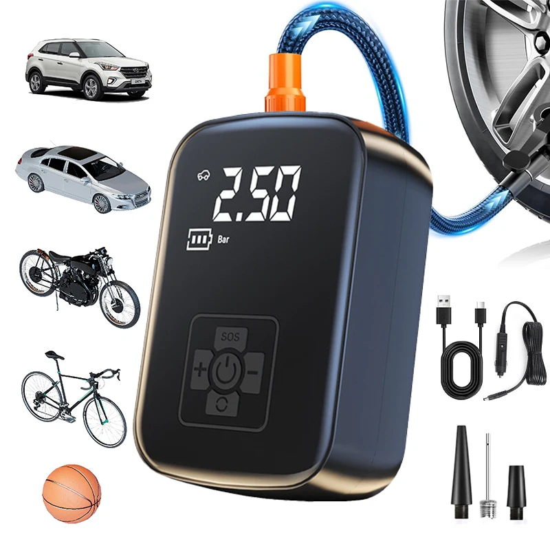 

Portable Cordless Tire Inflator accesorios bicicleta Air injector Bicycle air pump electric bicycle inflator mtb pump powerbank