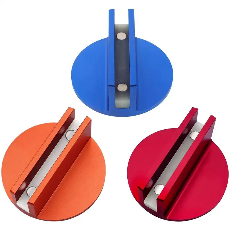 Universal magnético jack pad solda quadro ferroviário adaptador ímã de alumínio entalhado jack puck pitada solda quadro ferroviário adaptador para carro