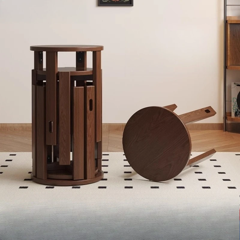 

Living room dining table stool small apartment stacked music four-in-one round stool