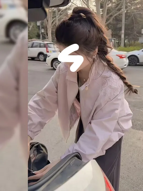 Casual Embroidered Short Jacket Stand Collar Spring Autumn New Style Popular Female Fashion Age Reduction Jacket Ladies Wear