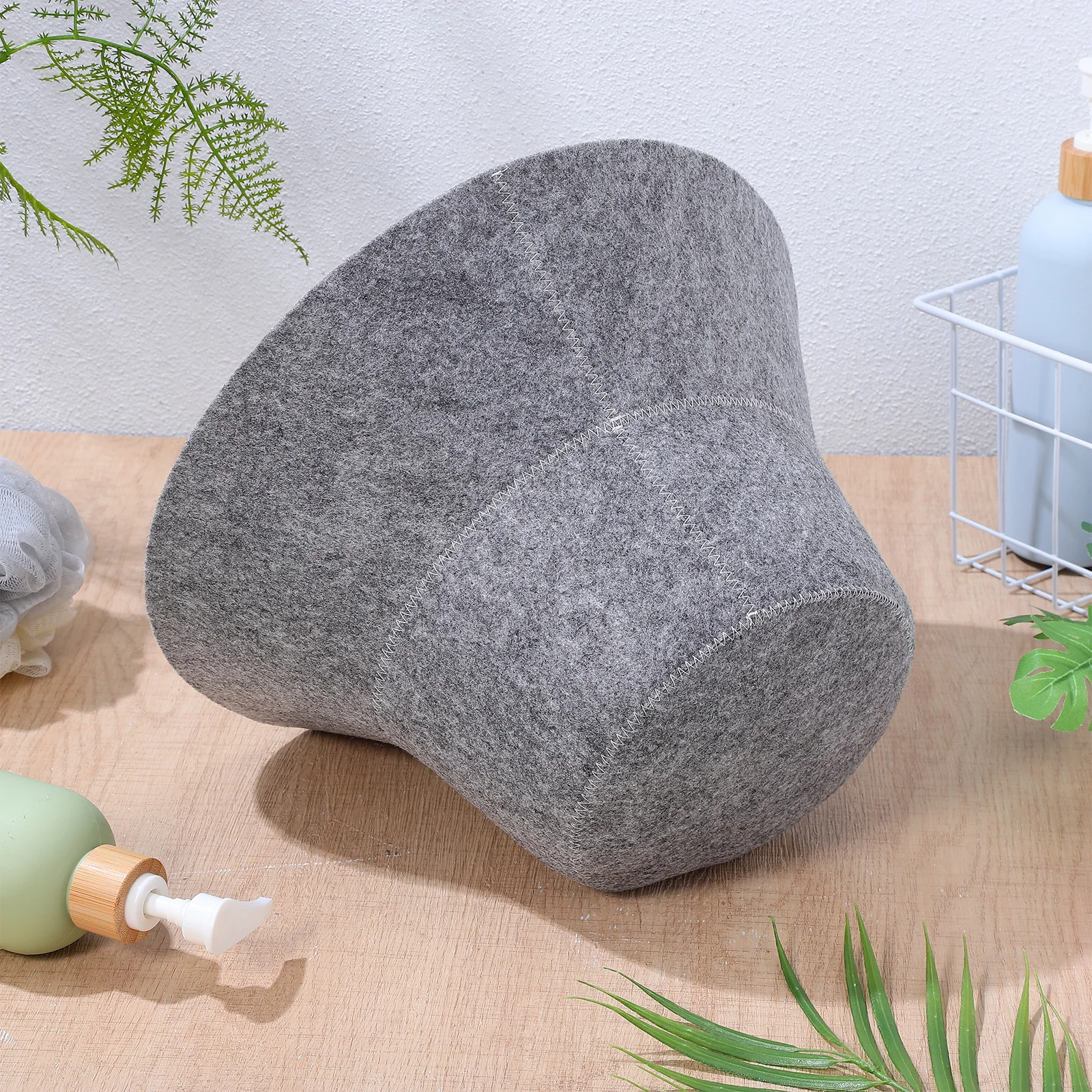 

2pcs Felt Sauna Hat Bathing Cap Heat Insulation Water Absorption Shower Spa Bath Accessories Sauna Cap For Women Men Large