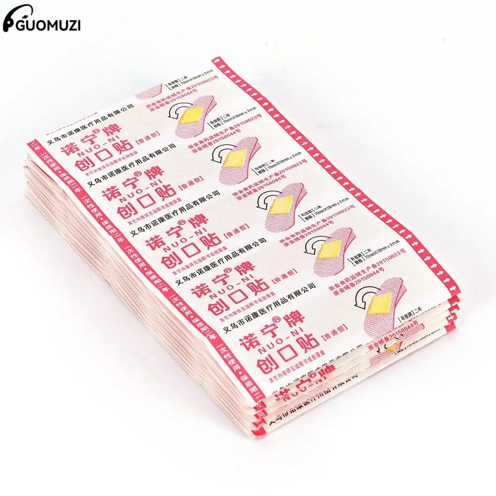 50Pcs First Aid Waterproof Bandage Hemostatic Medical Disposable Band-Aid With A Serile Stickers Gauze Pad Wound Plaster