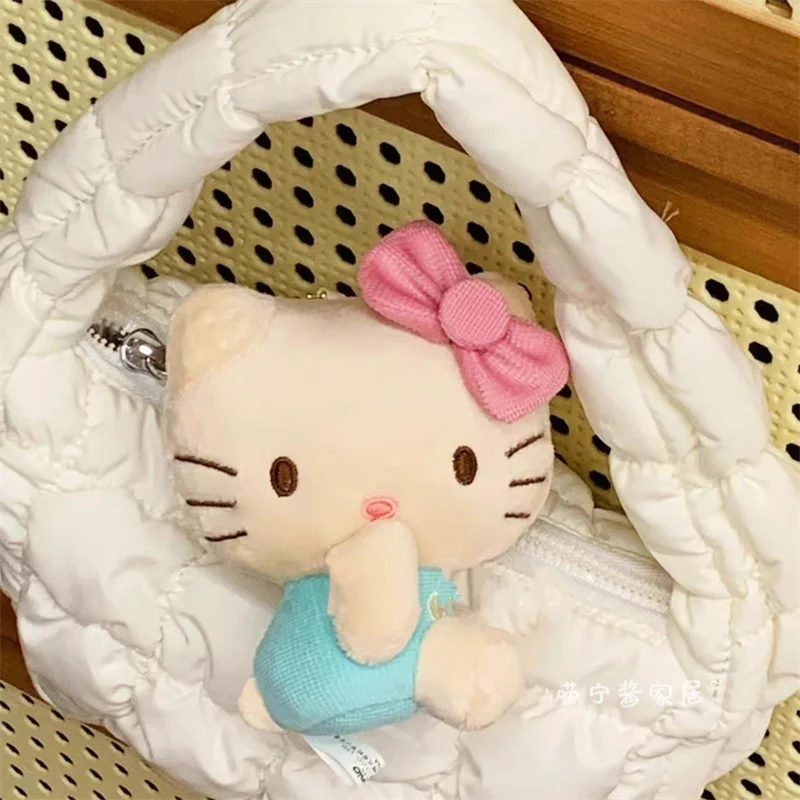 Sanrio-Llavero Kawaii de Hello Kitty para niños y niñas, colgante de mochila de dibujos animados, muñeco de peluche, decoración, regalo de graduación