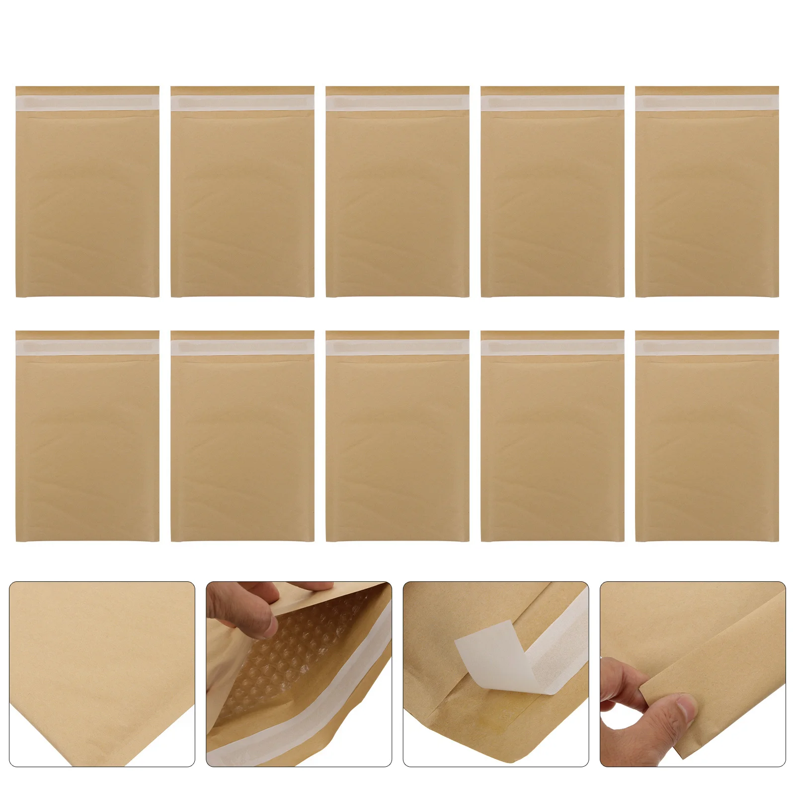 

30 шт., конверты с пузырьками из крафт-бумаги, самозапечатывающиеся транспортировочные пакеты, устойчивые к разрыву, водонепроницаемые логистические пакеты, конверты