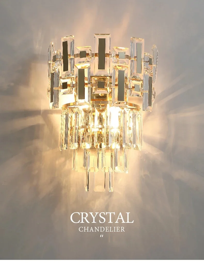 Led Crystal Wall Lamp For Bedroom Modern Home Decor Hallway Light Luxury Creative Design Bedside Wall Sconce Lighting Fixture