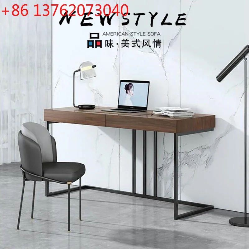 Walnut desk stainless steel desk piano paint laptop desk