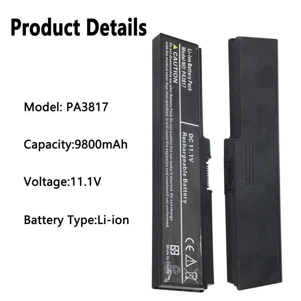 Laptop battery PA3817 Battery For Toshiba Satellite L645 L655 L700 L730 L735 L740 L745 L750 L755 PA3817U PA3817U-1BRS