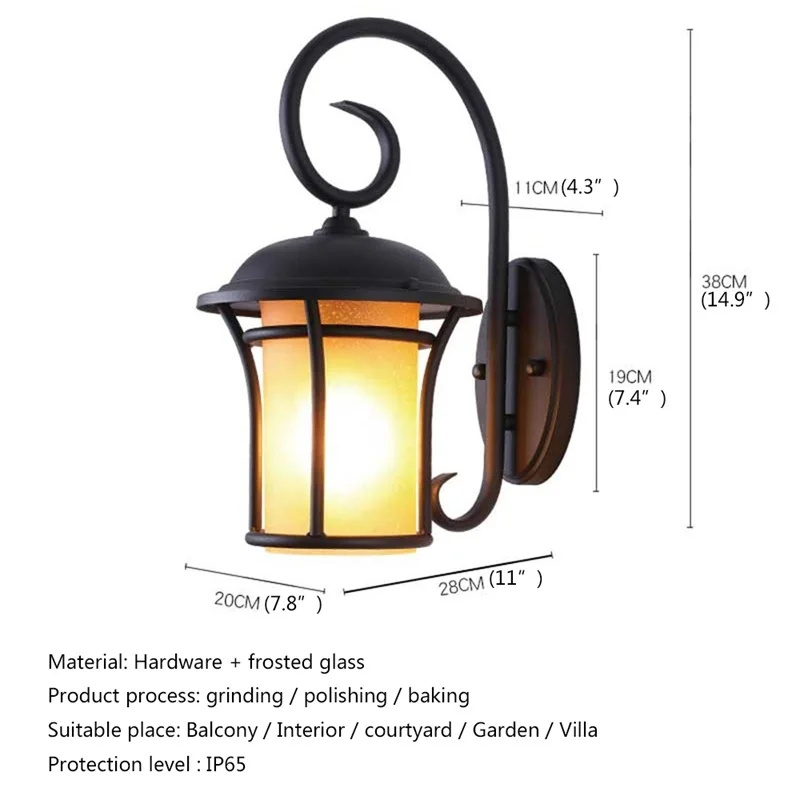 ·DEBBY Outdoor Wall Light Classical LED Sconces Retro Lamp Waterproof IP65 Decorative For Home Porch Villa
