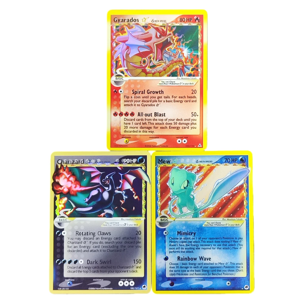 Proxy POKEMON EX DRAGON FRONTIERS # 100 Cartas de Coleção CHARIZARD Mew Gyarados HOLO GOLD STAR PTCG 100/101 101/101 102/110