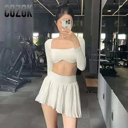 Long Sleeve Yoga Shirts Sexy Sports Top Tight Gym Clothes Woman Fitness Crop Top with Chest Pad Workout Yoga Top Athleisure