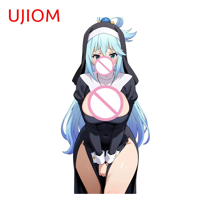 UJIOM Nun Aqua Big Chest Wall Sticker Exquisite Enchanting Sunscreen PVC Decal Suitable For Murals Decoration Accessories