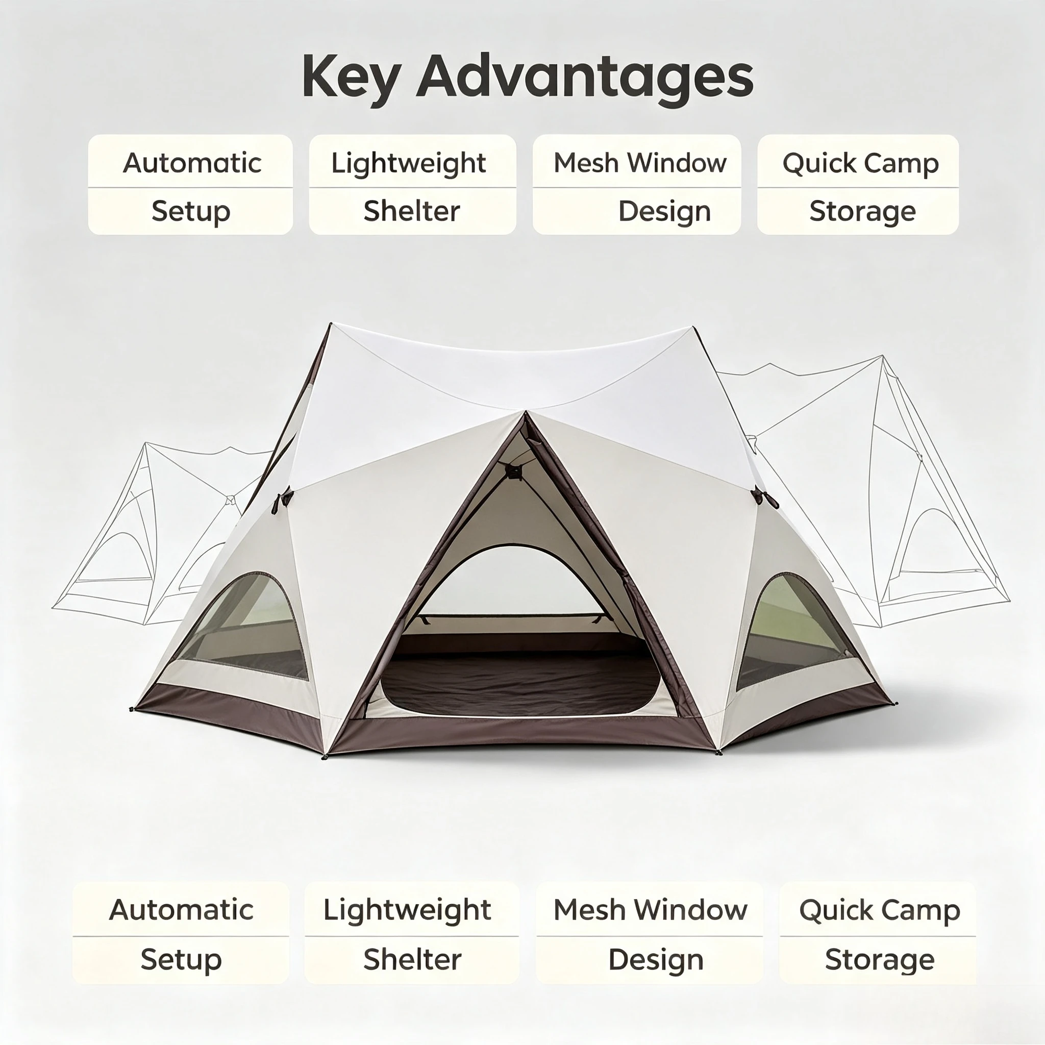 Automatic Quick Open Camping Tent, Portable Folding Outdoor Tent