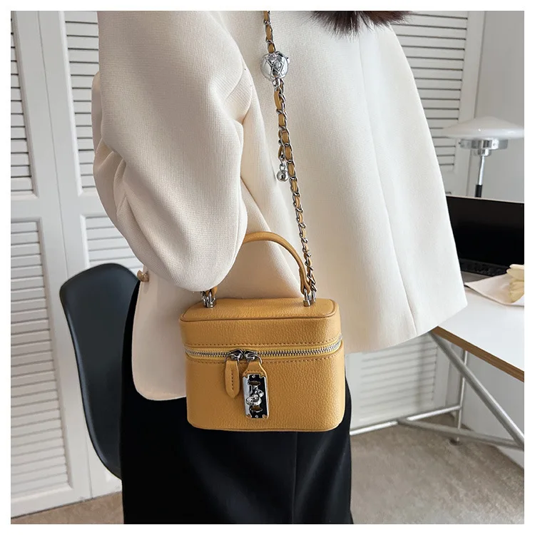 Summer Female Mini Mobile Phone Bags Box Square Handbags Fashion Chains PU Shoulder Crossbody Bag Elegant Ladies Bag Purse