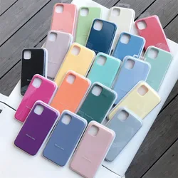 Luxury Original Silicone Phone Case For Apple iPhone 15 14 13 12 11 Pro Max Plus Official Liquid Case For iPhone 15 14 Pro Cover