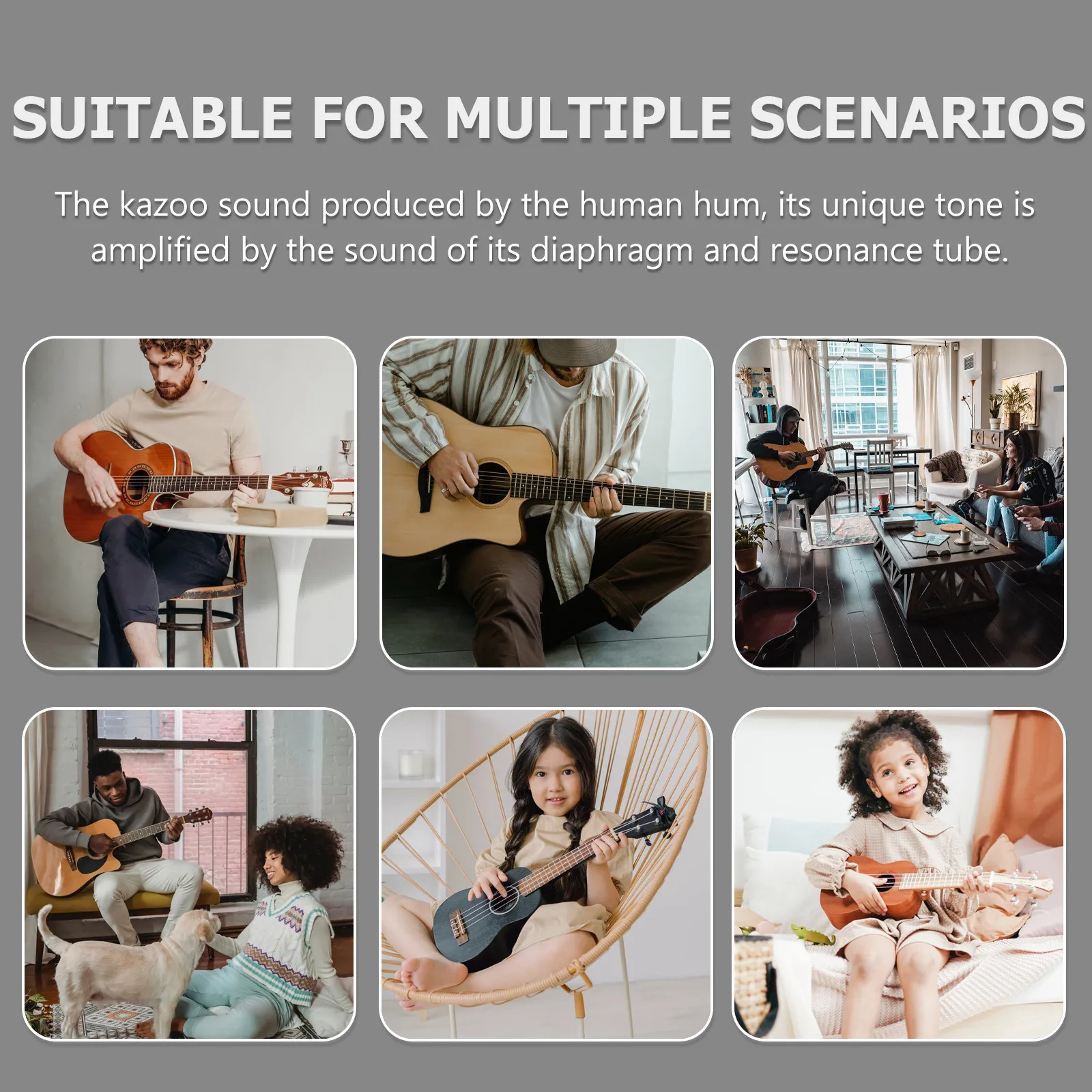 

Набор из 1-го металлического казу из алюминиевого сплава: простой в использовании маленький музыкальный инструмент, подходит для детей и начинающих музыкантов (гитара)