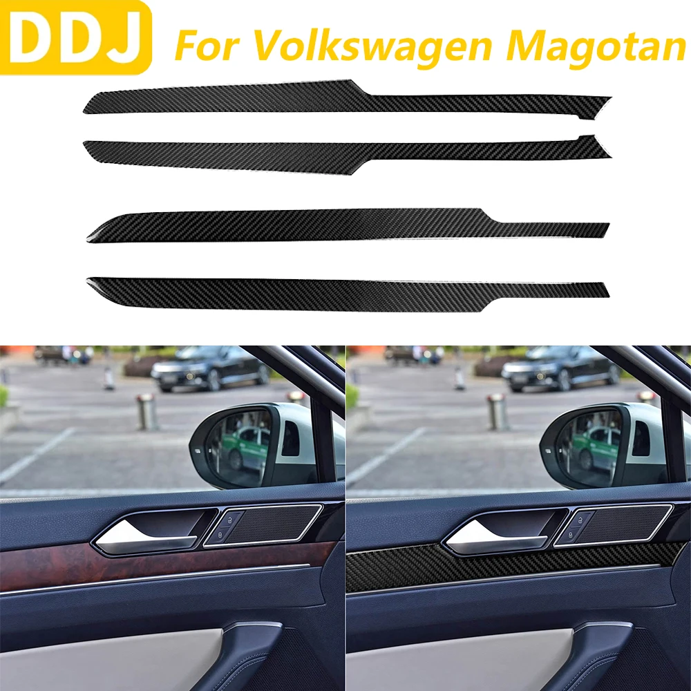 

For Volkswagen Magotan CC 2017-2024 Carbon Fiber Front Rear Inner Door Handle Panel Cover Trim Car Accessories Interior Sticker