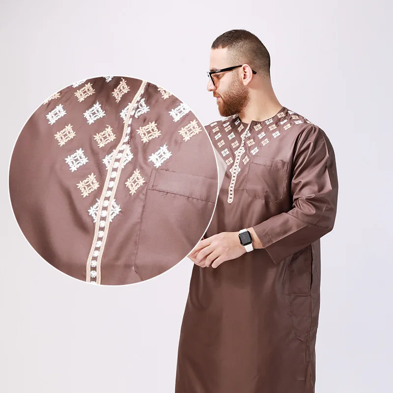 Muslim Men Clothing Abaya Musulmane Homme Kaftan Fashion Leisure Jubba Thobe Looser Dubai Saudi Arabia Pakistan Islamic Robe Eid